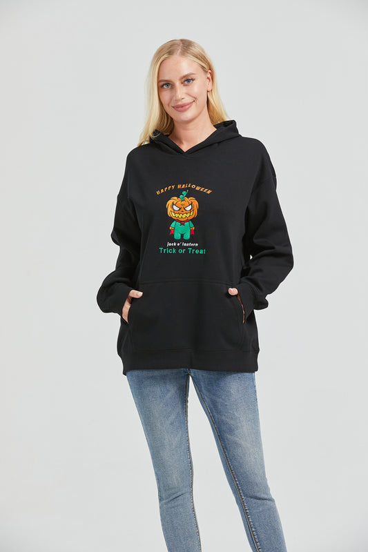 Halloween Embroidered Sweatshirt Pumpkin Skull Customized Hoodie