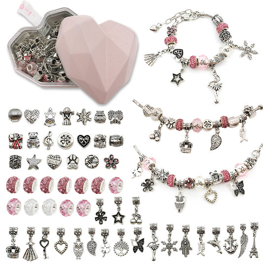 55 Pieces DIY Bracelet Making Kits Heart Box 3 Bracelets