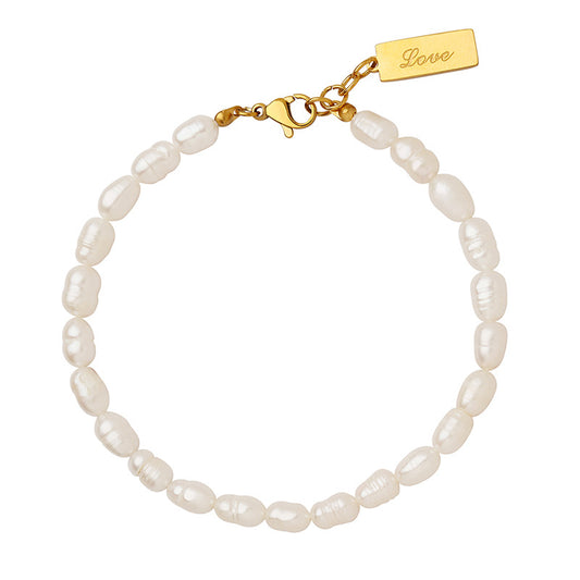 Freshwater Pearl Bracelet with Love Pendant