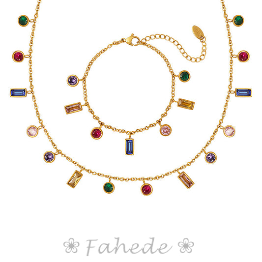 Colorful Jewel Necklace Boho Crystal Rainbow Choker Necklaces