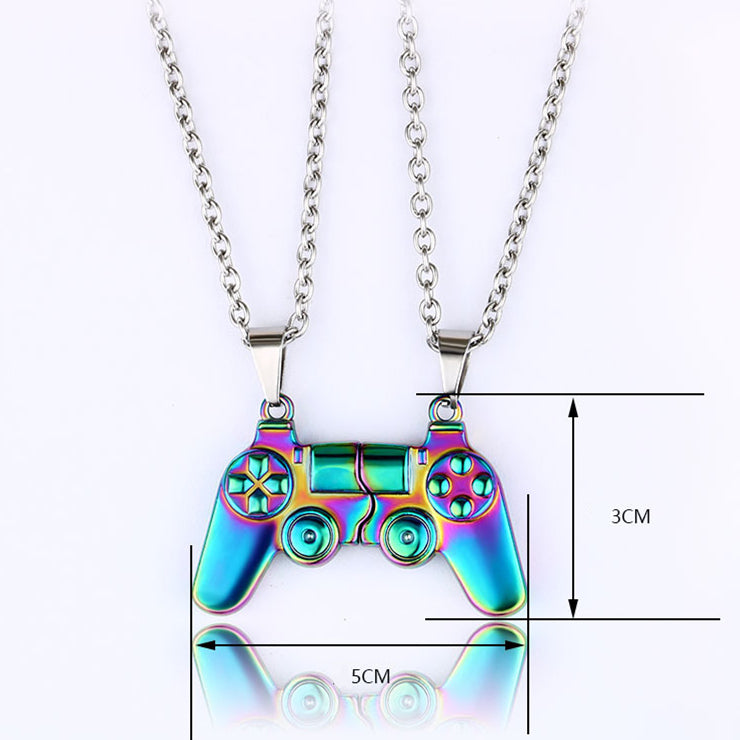 Magnet Game Controller Necklace Couple Matching Pendant Necklace