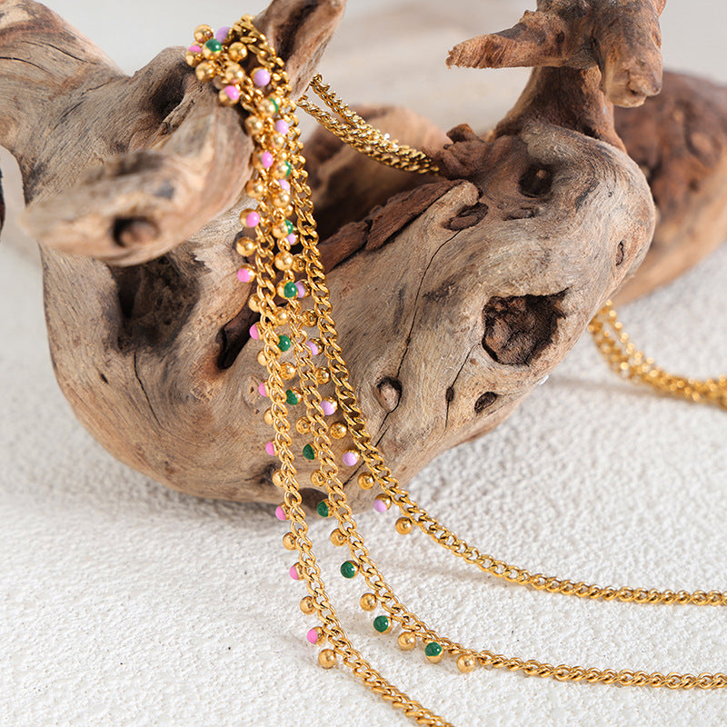 Colorful Necklace Oil Drip Pendant Choker Necklaces