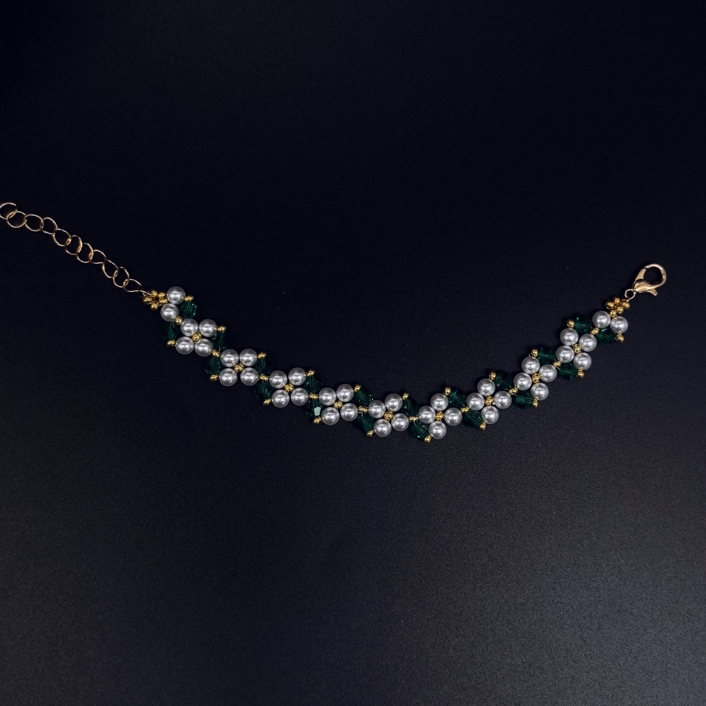 Teal Bead and Artistic Pearl Retro Bracelet