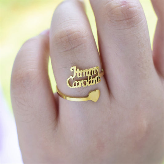 Customized Name Rings Personalized Couple Love Rings