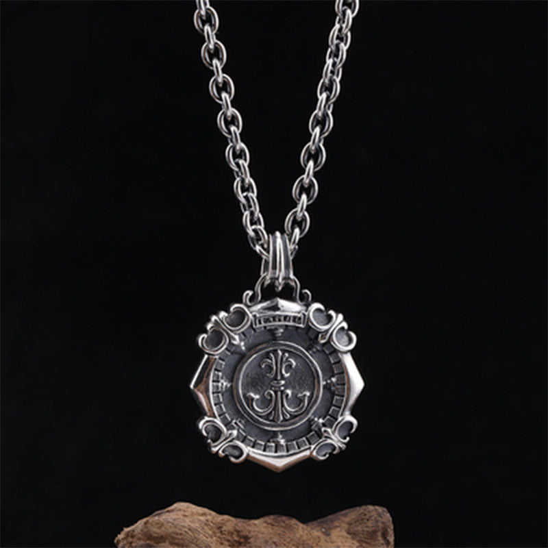 Retro Sailing Compass Necklace Navigator Forged for Male