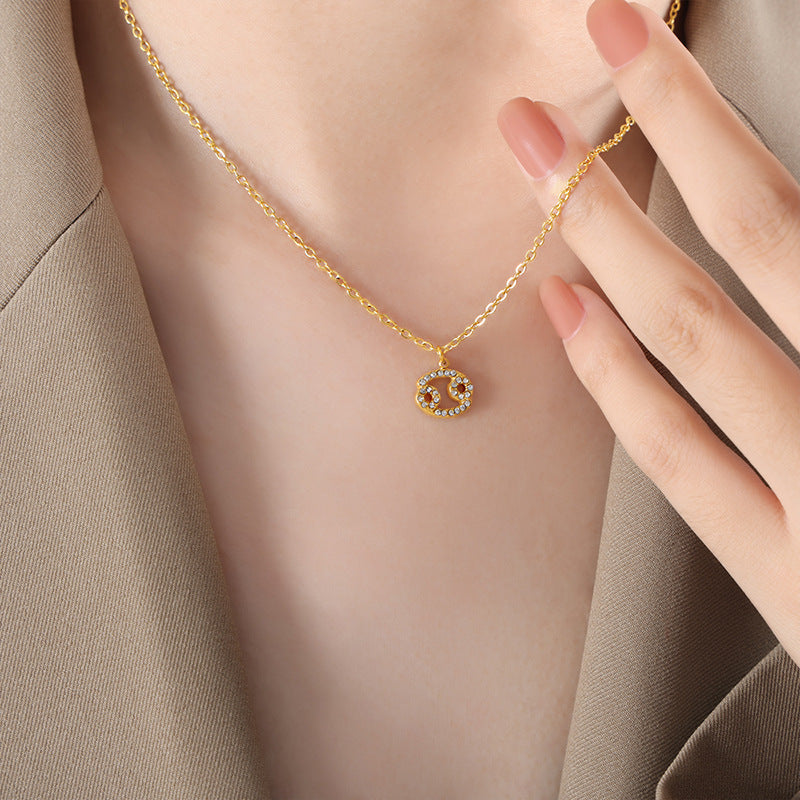 12 Constellations Sign Of Star Zodiac Pendant Chain Necklace
