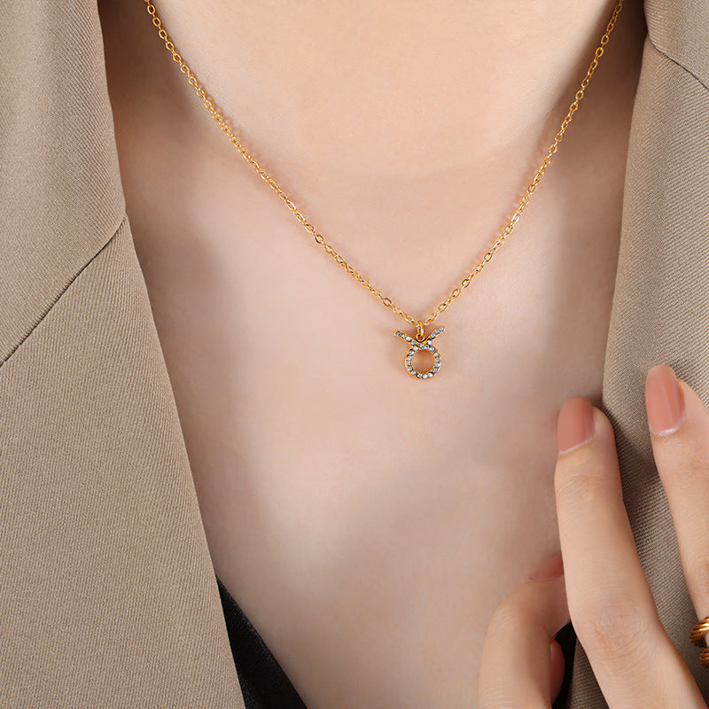 12 Constellations Sign Of Star Zodiac Pendant Chain Necklace