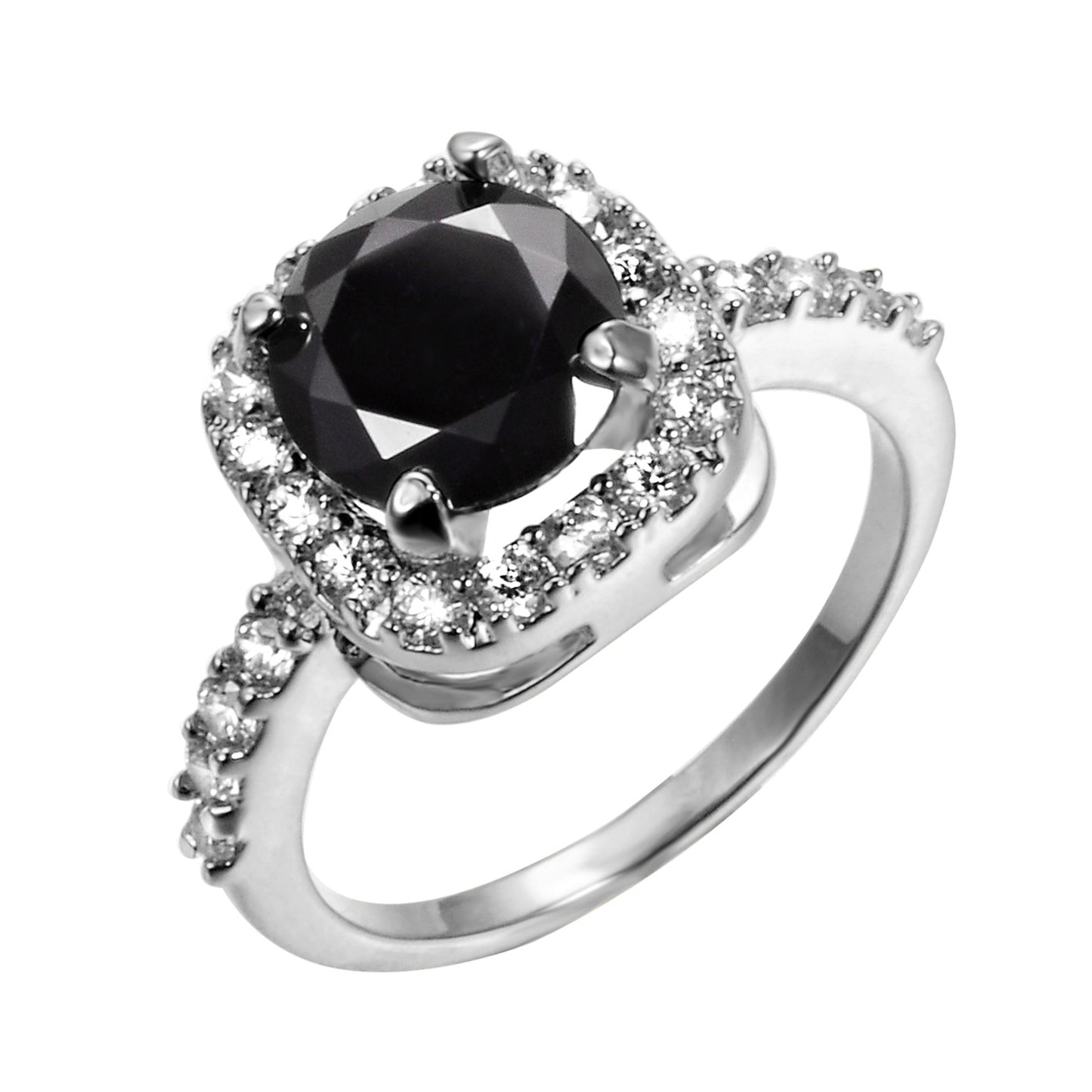 Cubic Zirconia Promise Halo Engagement Promise Eternity Ring