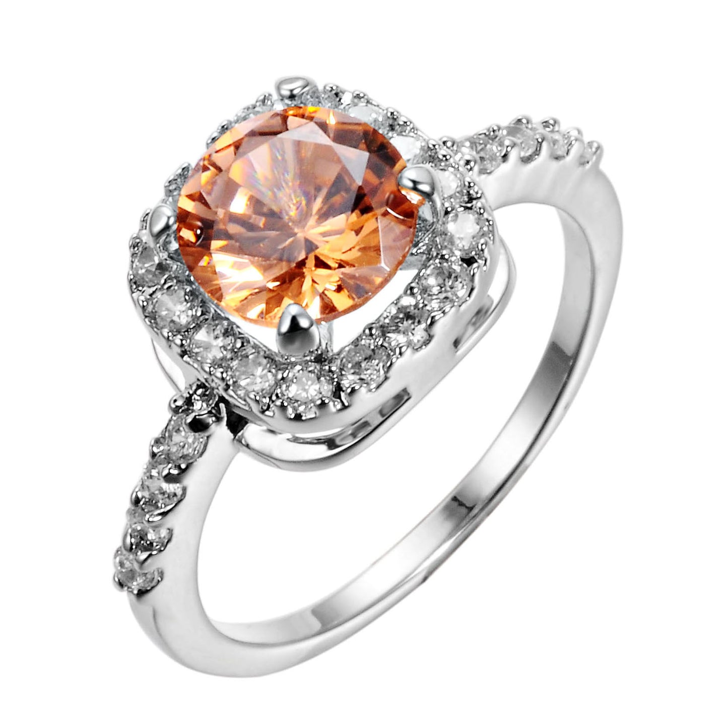 Cubic Zirconia Promise Halo Engagement Promise Eternity Ring