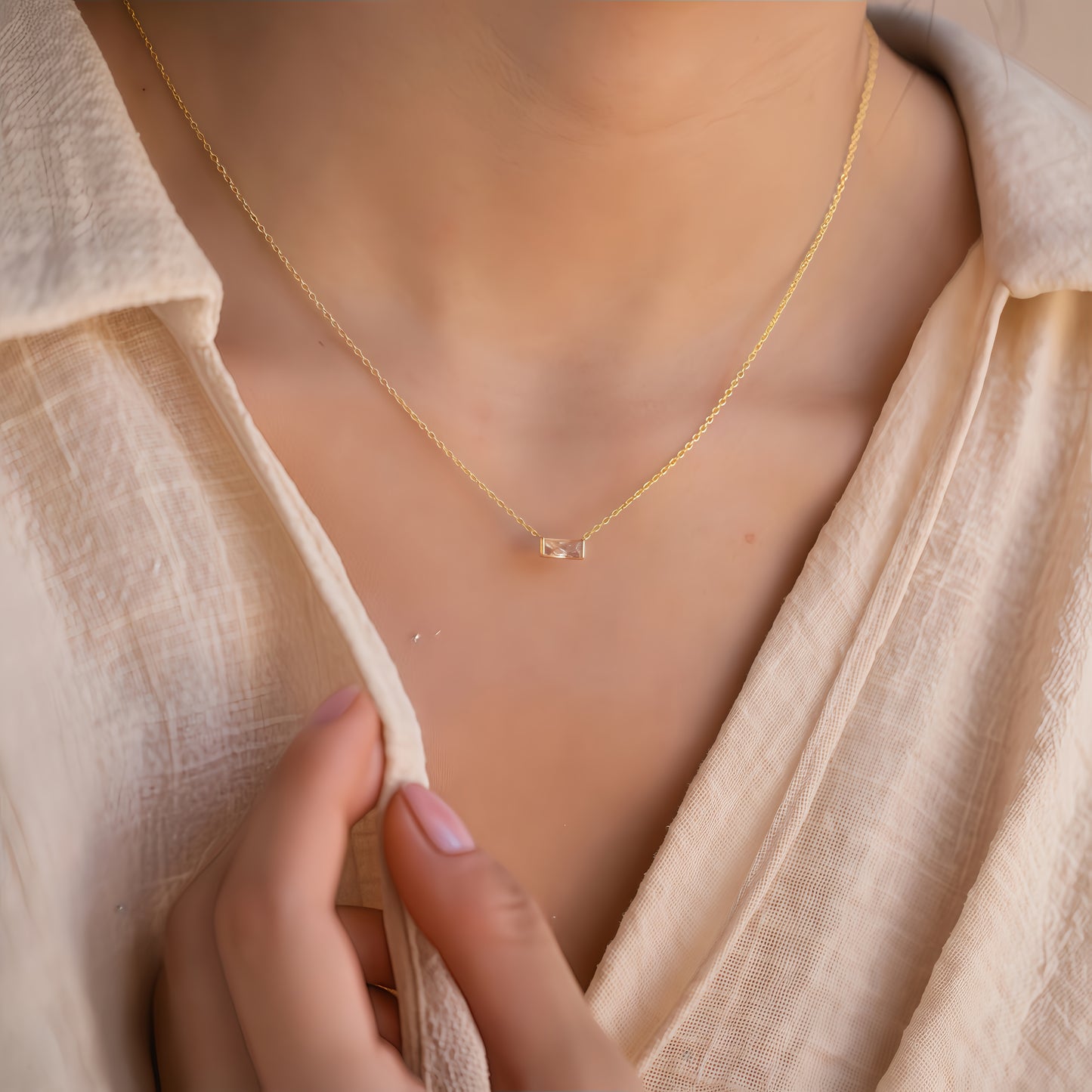 12 Birthstone Zircon Pendant Necklace