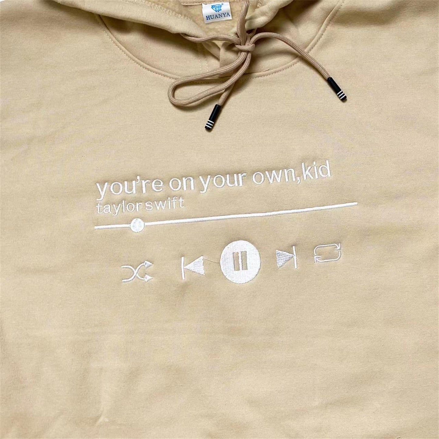 Media Player Customized Hoodie Music Song Embroidered Sweatshirt