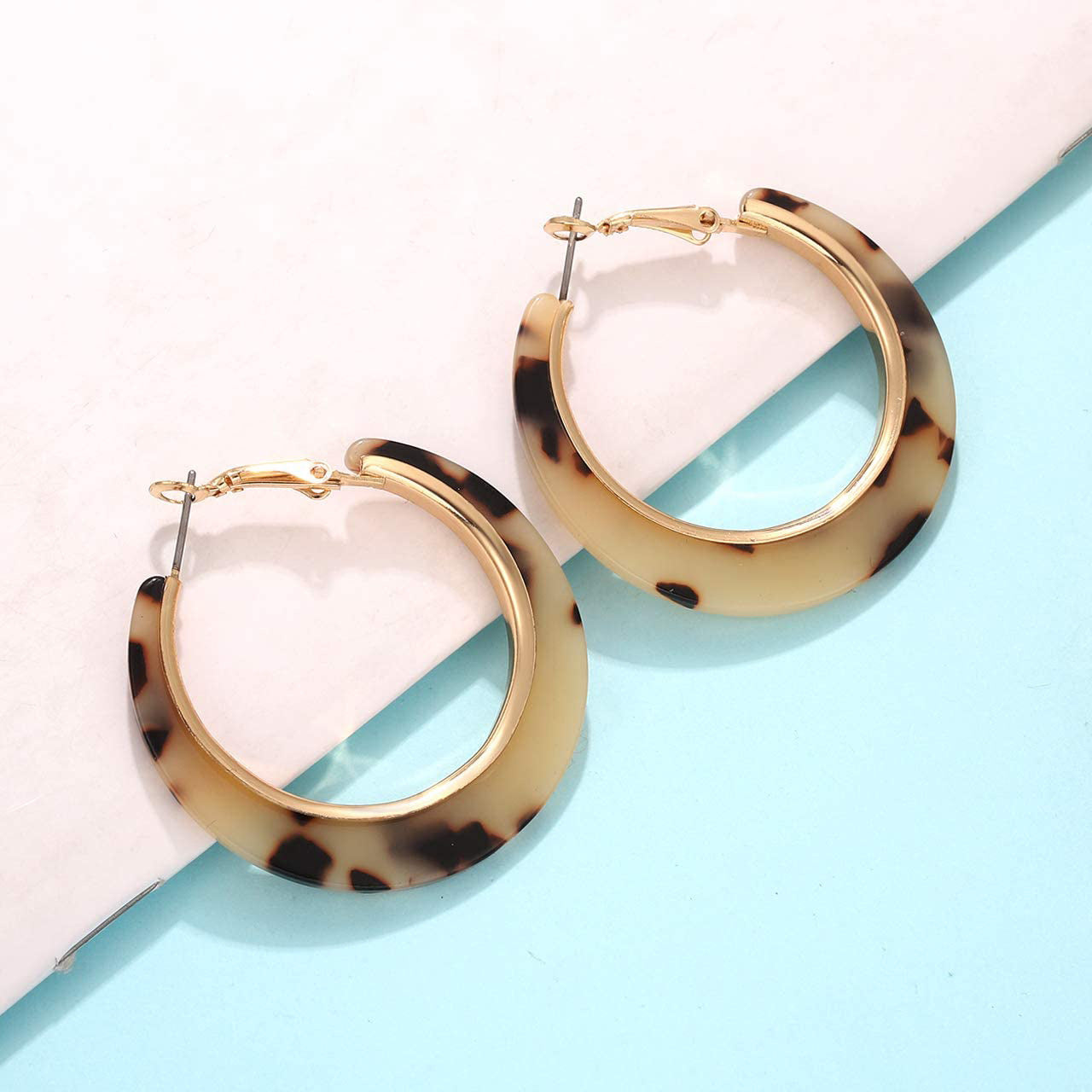 Leopard Floral Hoop Earrings Bohemian Resort Earrings