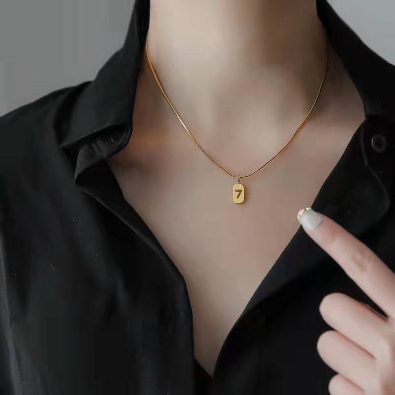 Lucky 7 Number Charm Pendant Necklace