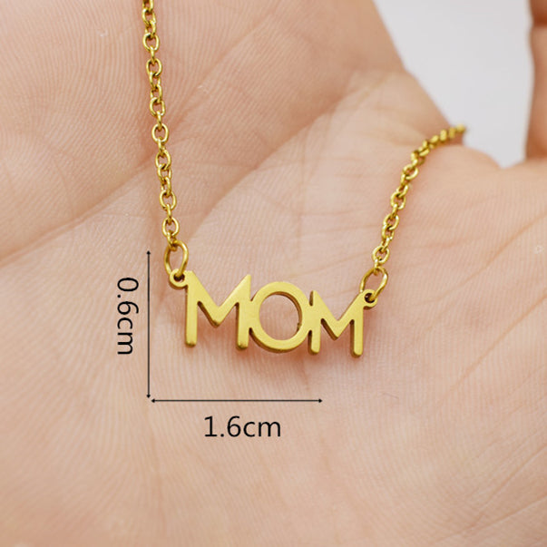 Mama Mom Letter Pendant Necklace Mother's Day Birthday Gift