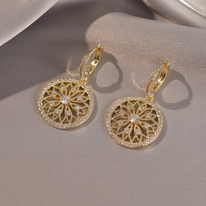 18K Gold Plated S925 Sterling Silver Dangle Huggie Earrings for Women