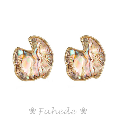 Baroque S925 Sterling Silver Shell Irregular Studs Earrings for Women