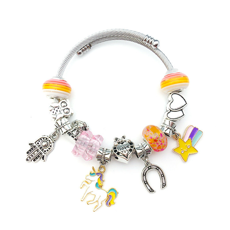 99 Pieces DIY Mermaid Charm Bracelet Making Kit