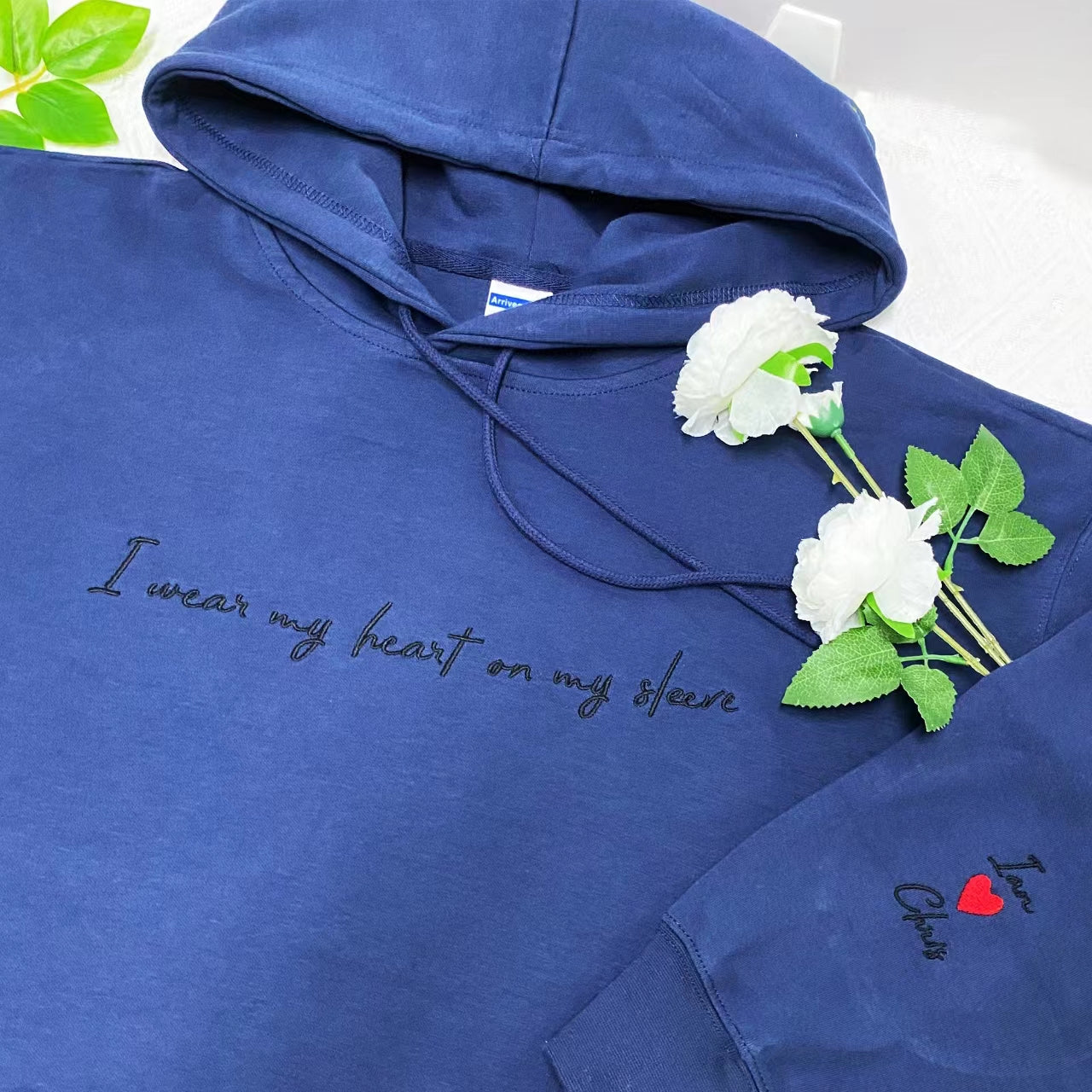 I wear my heart on my sleeve Customized Embroidered Sweatshirt