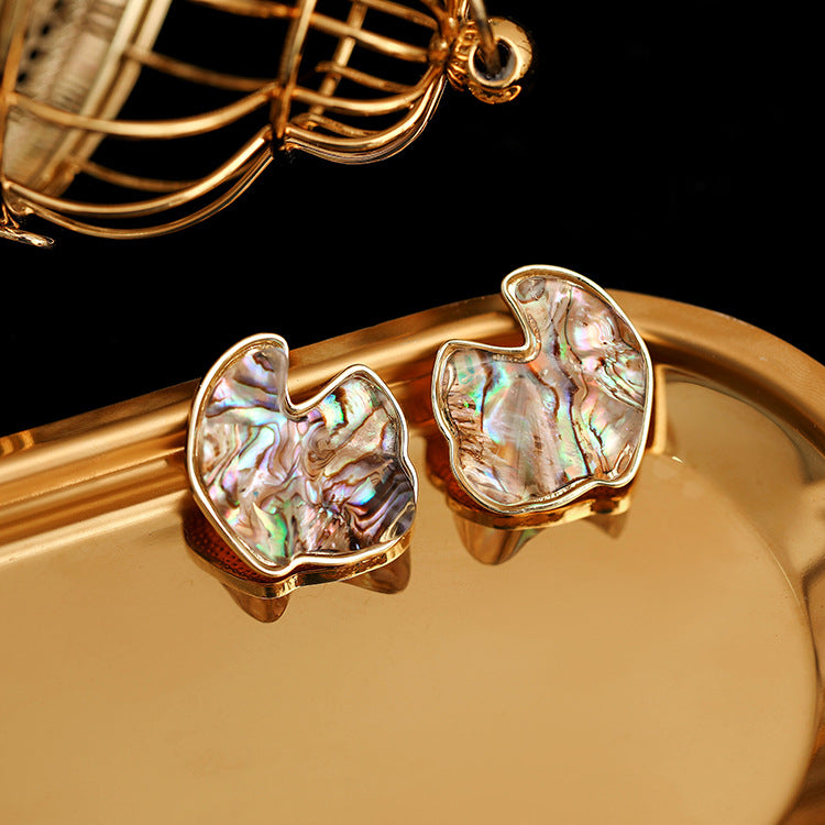 Baroque S925 Sterling Silver Shell Irregular Studs Earrings for Women