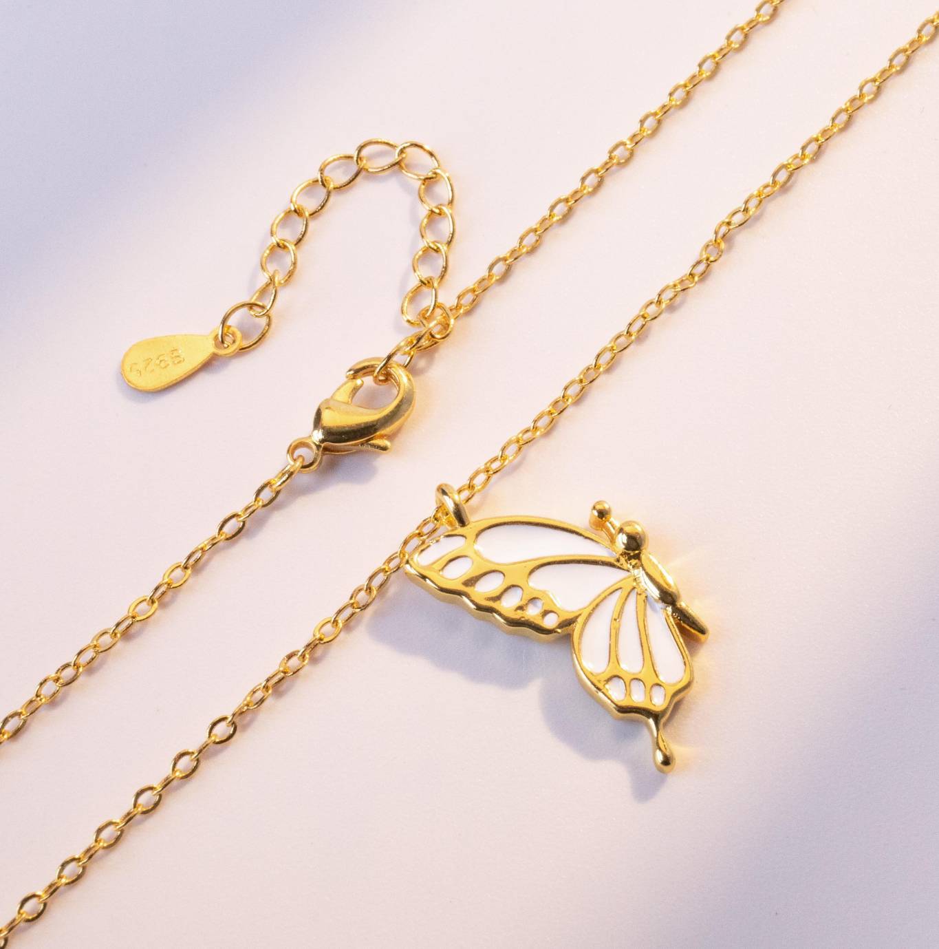 2 PCS Butterfly Puzzle Friendship Best Friend Pendant Necklace