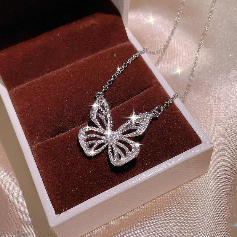 Butterfly Jewelry Sets Necklace Stud Earrings Rings Set