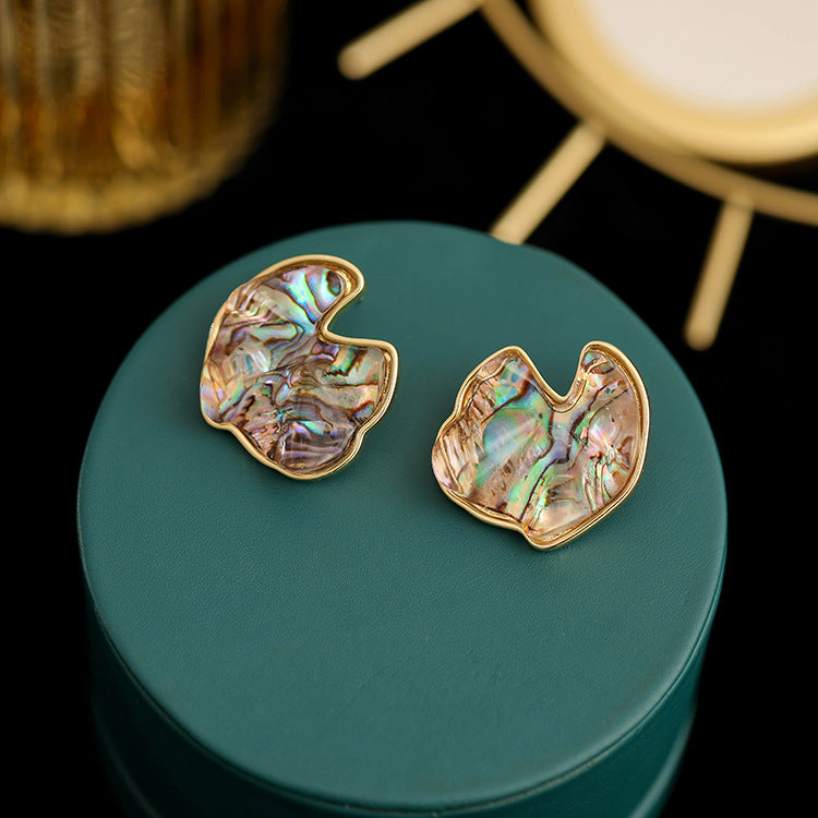 Baroque S925 Sterling Silver Shell Irregular Studs Earrings for Women