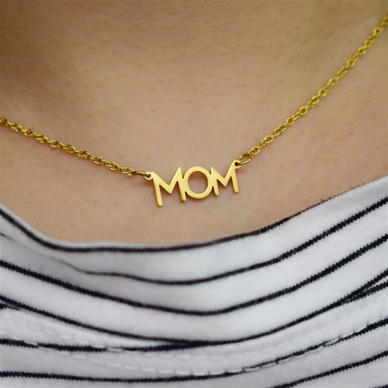 Mama Mom Letter Pendant Necklace Mother's Day Birthday Gift