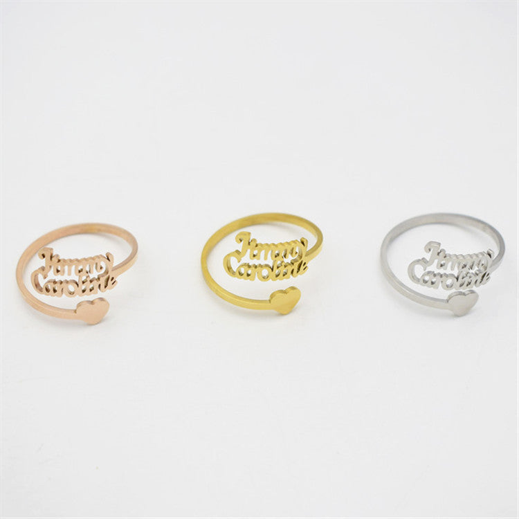 Customized Name Rings Personalized Couple Love Rings