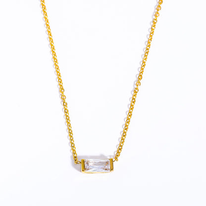 12 Birthstone Zircon Pendant Necklace