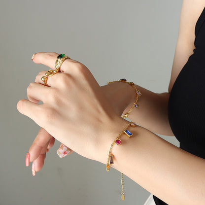 Colorful Jewel Necklace Boho Crystal Rainbow Choker Necklaces