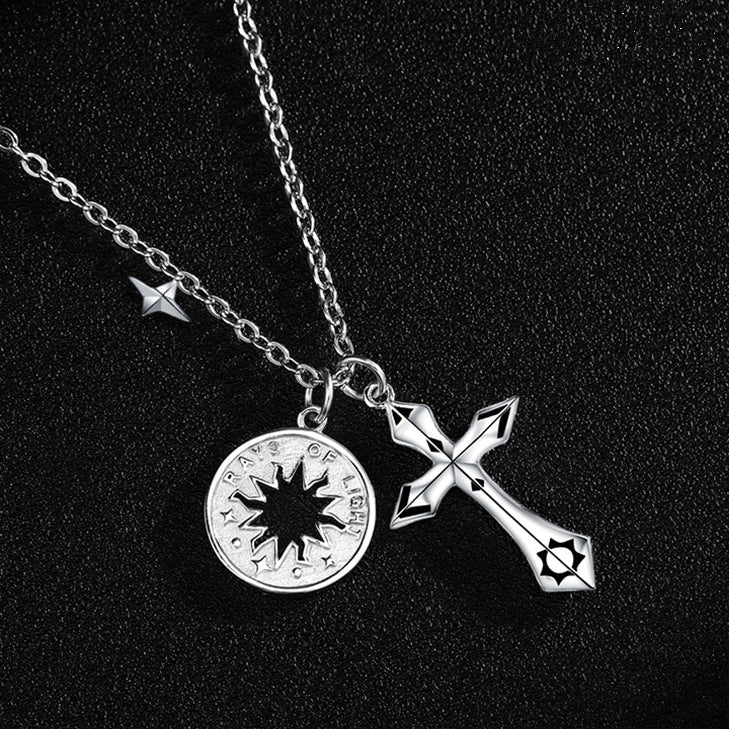 Cross Necklace For Men Rays Of Light Pendant Necklace