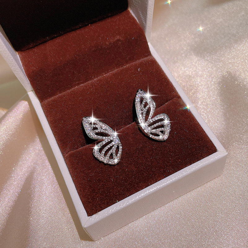 Butterfly Jewelry Sets Necklace Stud Earrings Rings Set