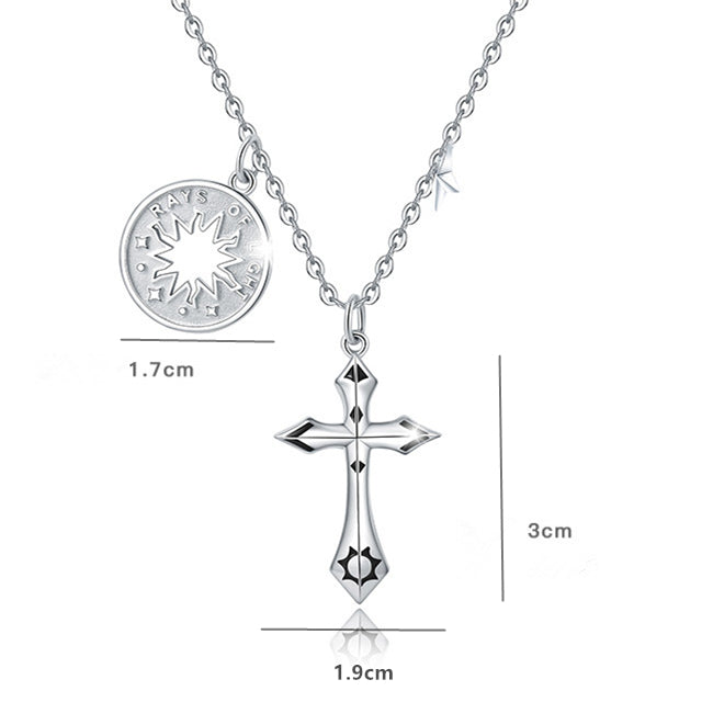 Cross Necklace For Men Rays Of Light Pendant Necklace