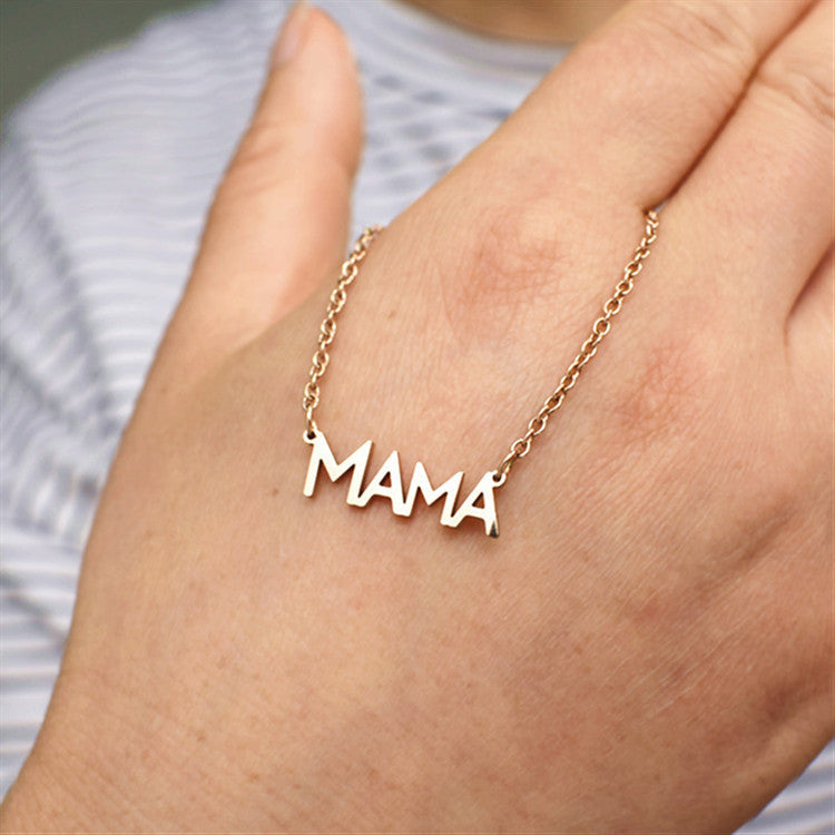 Mama Mom Letter Pendant Necklace Mother's Day Birthday Gift