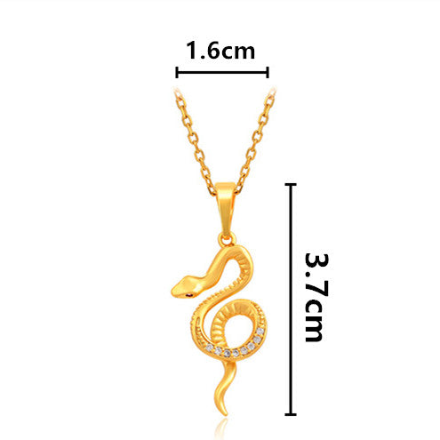 24K Gold Plated Snake Pendant Necklace