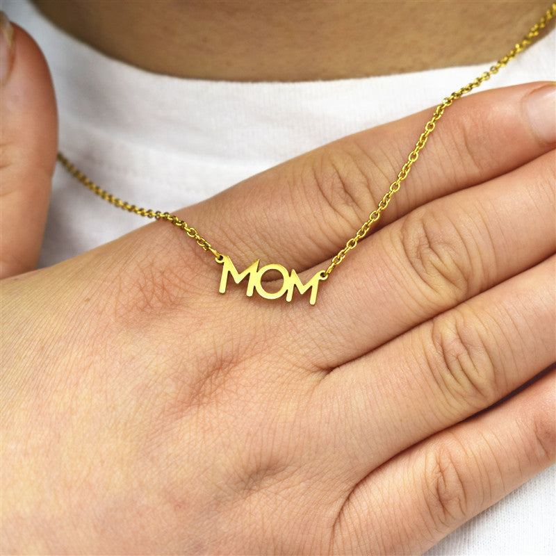 Mama Mom Letter Pendant Necklace Mother's Day Birthday Gift