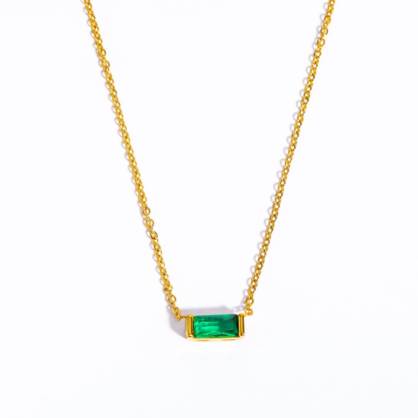 12 Birthstone Zircon Pendant Necklace