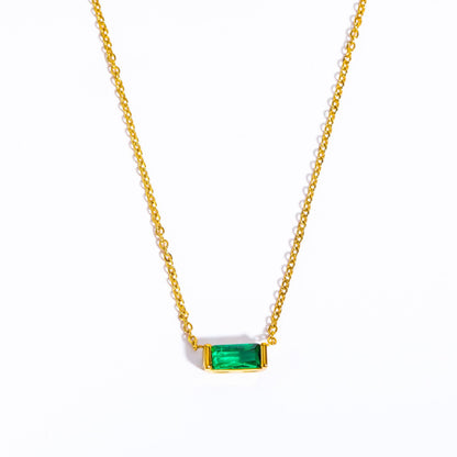 12 Birthstone Zircon Pendant Necklace