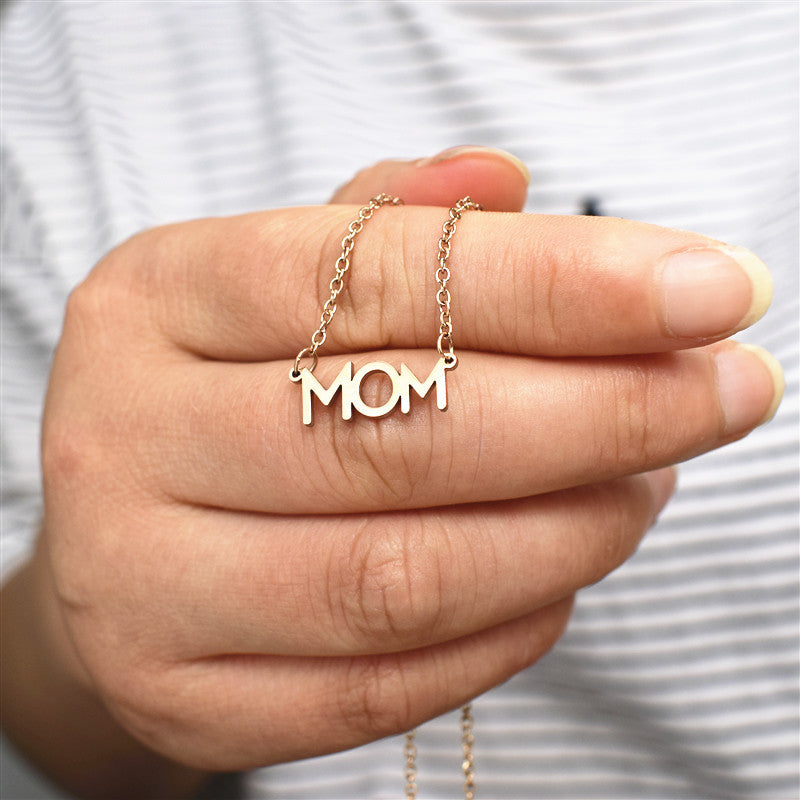 Mama Mom Letter Pendant Necklace Mother's Day Birthday Gift