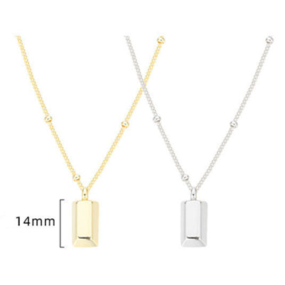 S925 Gold Bullion Bar Pendant Necklace