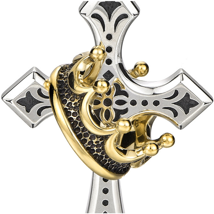 Gothic Cross Crown Pendant Necklace