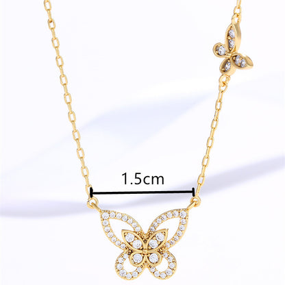Butterfly 14K Gold Plated Dainty Necklace Charm Chain Choker Pendant Necklace