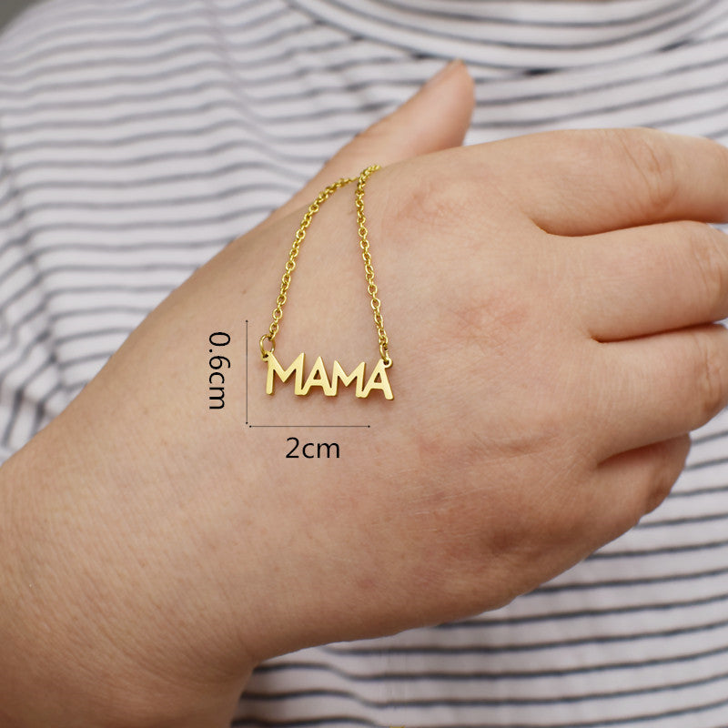 Mama Mom Letter Pendant Necklace Mother's Day Birthday Gift