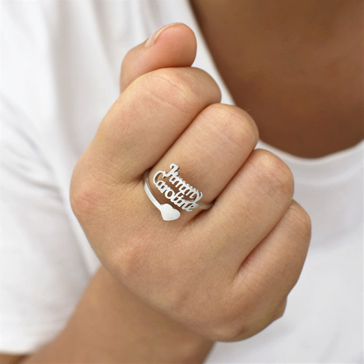 Customized Name Rings Personalized Couple Love Rings