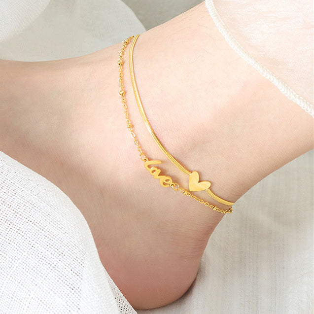 Layered Anklets Adjustable Beach Ankle Bracelet