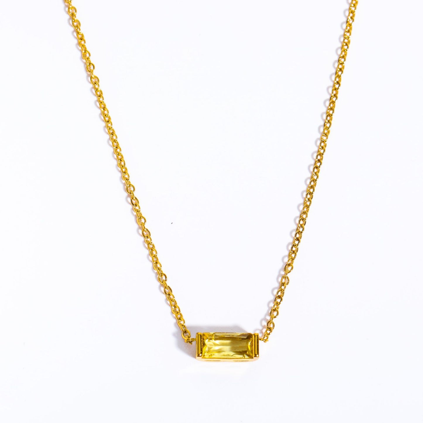 12 Birthstone Zircon Pendant Necklace