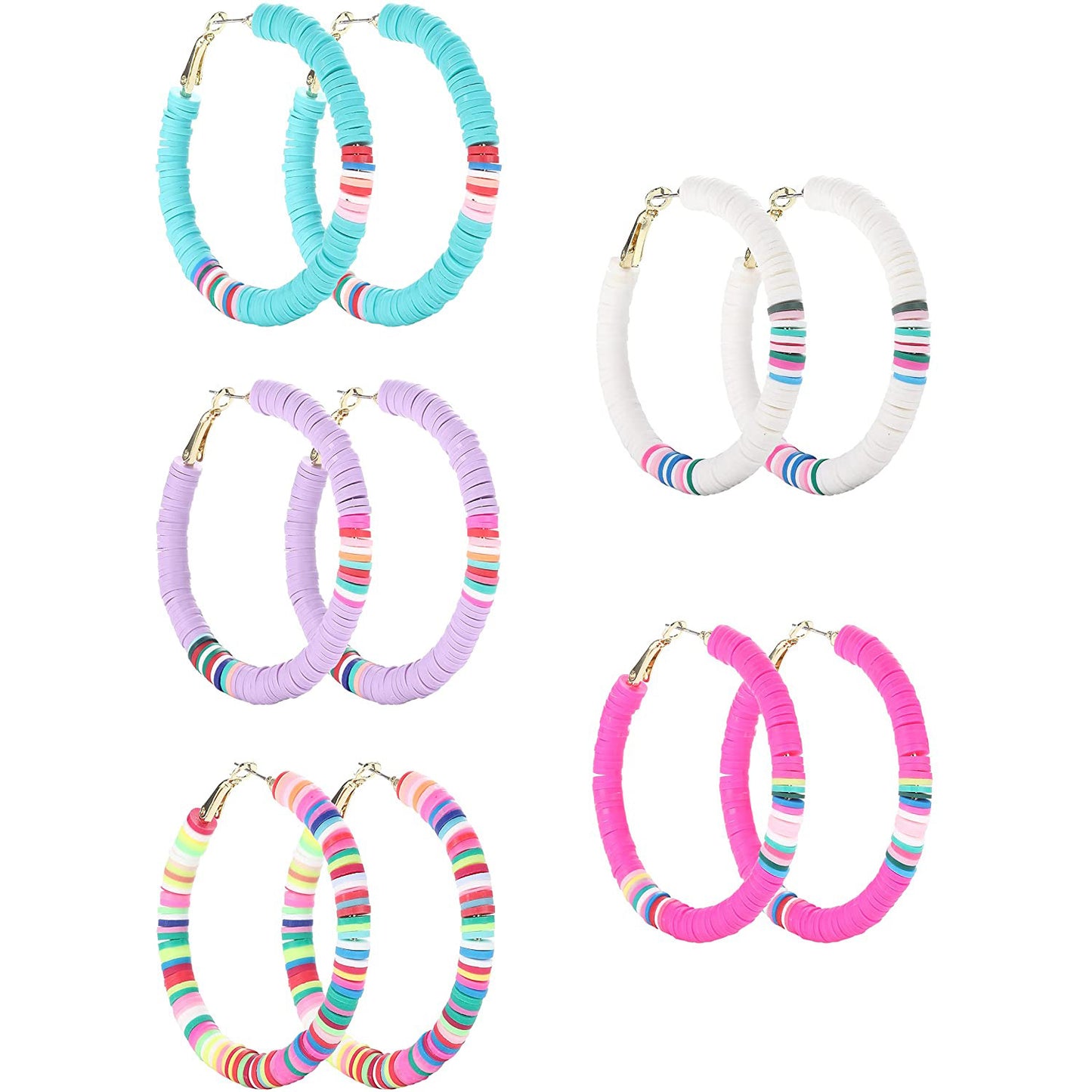 Handmade Colorful Resort Boho Hoop Earrings