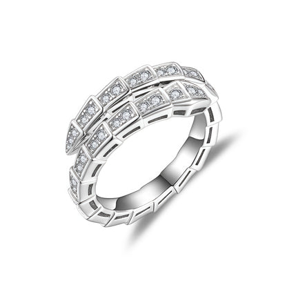 Serpenti-Inspired Snake Ring - Available in Silver and Rose Gold