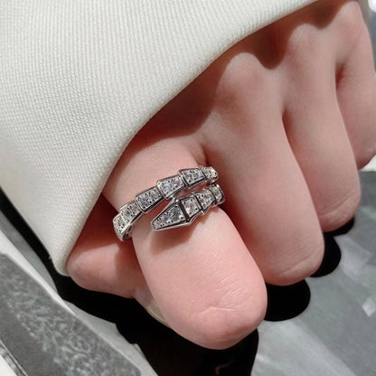 Serpenti-Inspired Snake Ring - Available in Silver and Rose Gold