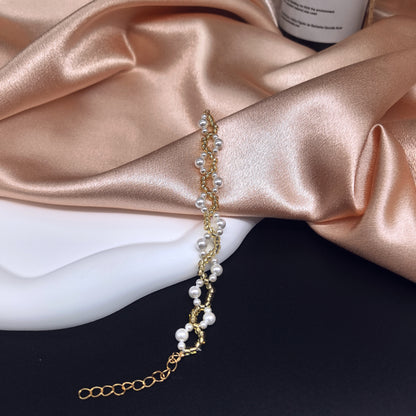 Bead and Artistic Pearl Bracelet